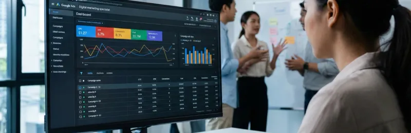Tracking ROI and analyzing advertising data via dashboard monitor.